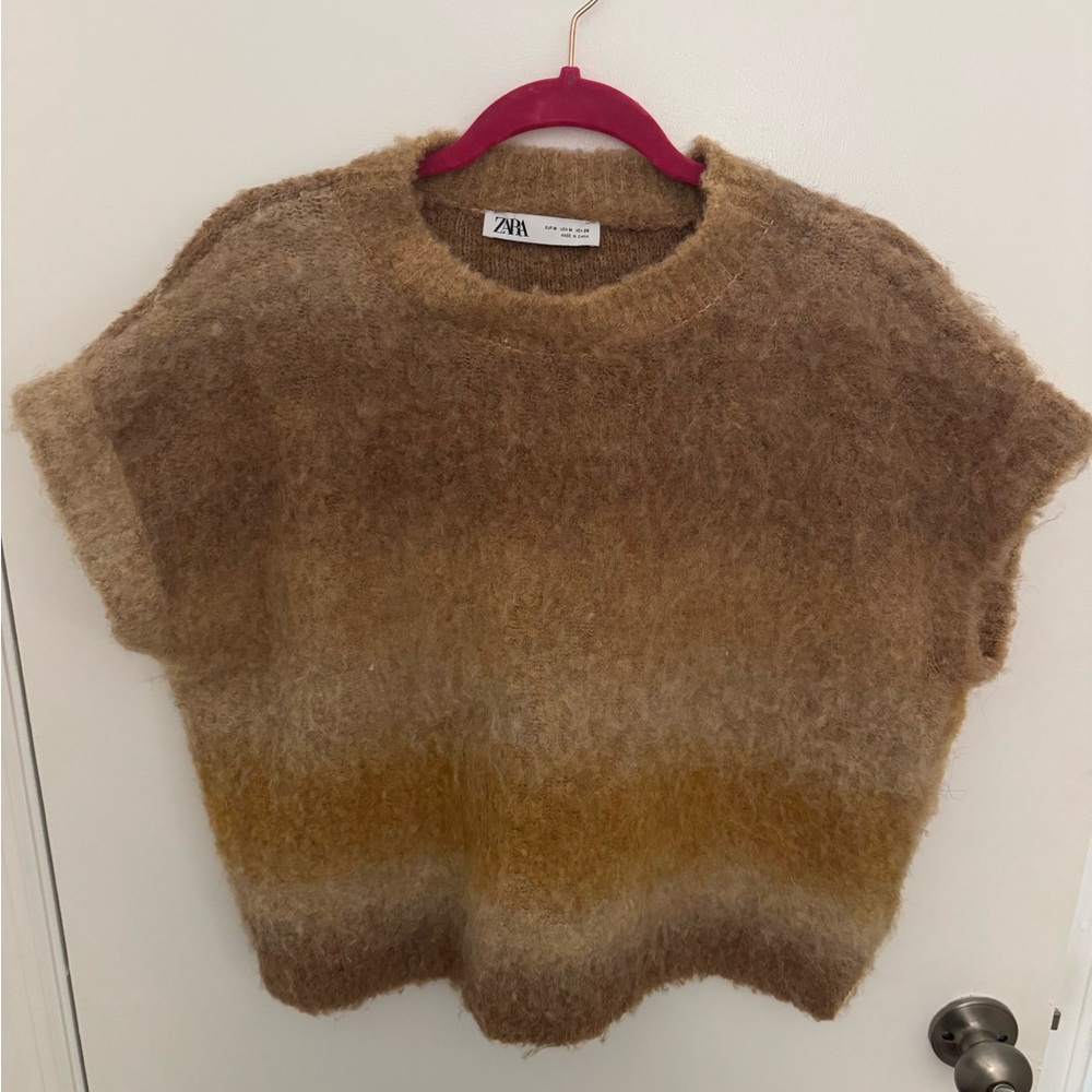 Zara tan sweater vest M
